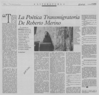 La poética transmigratoria de Roberto Merino