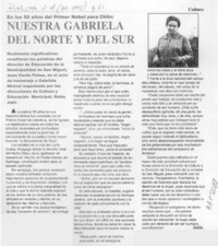 Nuestra Gabriela del norte y del sur  [artículo].