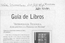 "Antropología teológica"  [artículo].