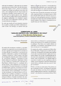 "Análisis empírico del crecimiento en Chile'  [artículo] Francisco Rosende.