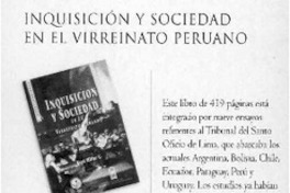 Inquisición y sociedad  [artículo].
