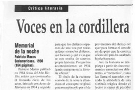 Voces en la cordillera  [artículo] José Promis.