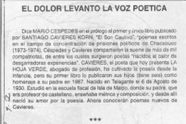 El dolor levantó la voz poética  [artículo] Raúl Mellado.