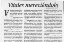 Vitales merciéndolo  [artículo] María Isabel Amor.
