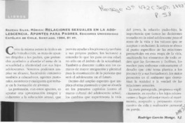 Relaciones sexuales en la adolescencia  [artículo] Rodrigo García Monge.