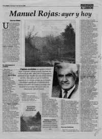 Manuel Rojas, ayer y hoy  [artículo] Cristián Gómez.