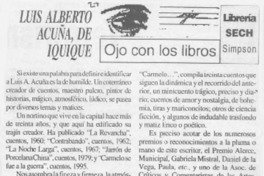 Luis Alberto Acuña, de Iquique  [artículo] Juvenal Ayala.
