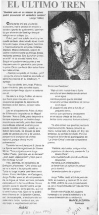El último tren  [artículo] Marcelo Zurita.