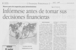 Infórmese antes de tomar sus decisiones financieras