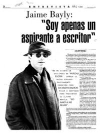 Jaime Bayly, "Soy apenas un aspirante a escritor"  [artículo] Javier Ibacache.