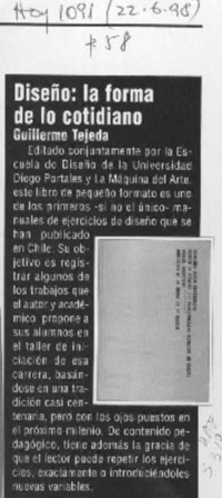 Diseño, la forma de lo cotidiano  [artículo].