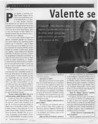 Valente se confiesa  [artículo] Sonia Lira.