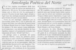 Antología poética del norte  [artículo] Arturo Volantines.