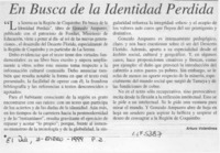 En busca de la identidad perdida  [artículo] Arturo Volantines.