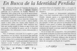 En busca de la identidad perdida  [artículo] Arturo Volantines.