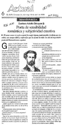 Poeta de sensibilidad romántica y subjetividad emotiva  [artículo] ABM.