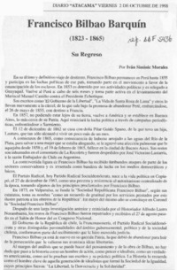 Francisco Bilbao Barquín  [artículo] Iván Siminic Morales.