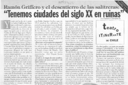 "Tenemos ciudades del siglo XX en ruinas"  [artículo] Patricio Olavarría R.