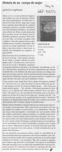 Historia de un cuerpo de mujer  [artículo] Patricia Espinosa.