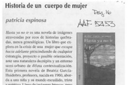 Historia de un cuerpo de mujer  [artículo] Patricia Espinosa.