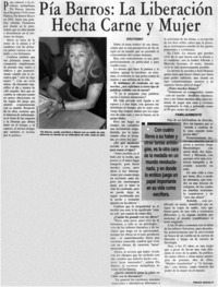 Pía Barros, la liberación hecha carne y mujer