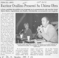 Escritor ovallino presentó su última obra  [artículo].