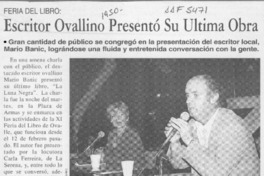 Escritor ovallino presentó su última obra  [artículo].