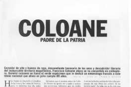 Coloane padre de la patria  [artículo] Claudia Donoso.