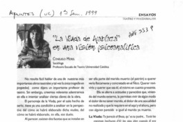 "La viuda de Apablaza" en una visión psicoanalítica  [artículo] Consuelo Morel.