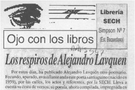 Los respiros de Alejandro Lavquén  [artículo] Juvenal Ayala.