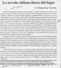 La novela chilena fuera de lugar  [artículo] Wellington Rojas Valdebenito.