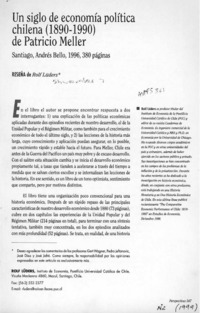 Un siglo de economía política chilena (1890-1990)  [artículo] Rolf Lüders.