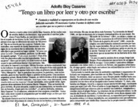 "Tengo un libro por leer y otro por escribir"  [artículo] ABM.