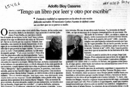 "Tengo un libro por leer y otro por escribir"  [artículo] ABM.