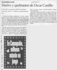 Duelos y quebrantos de Oscar Castillo  [artículo].