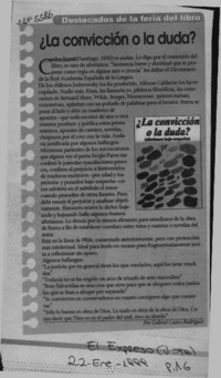 La convicción o la duda?  [artículo] Gabriel Castro Rodríguez.