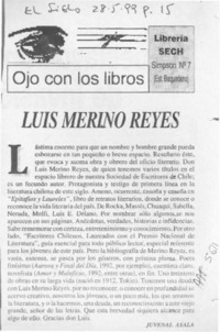 Luis Merino Reyes  [artículo] Juvenal Ayala.