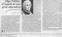 Olga Poblete, el legado de una gran educadora  [artículo] Jaime Gajardo Orellana.