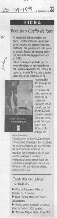 Reeditan Cuello de loza  [artículo].