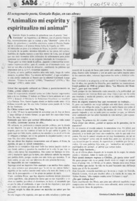 "Animalizo mi espíritu y espiritualizo mi animal"  [artículo] Verónica Ceballos Barrón.