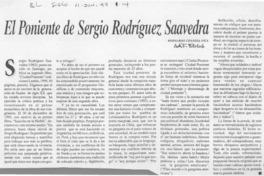 El poniente de Sergio Rodríguez Saavedra  [artículo] Bernardo Chandía Fica.