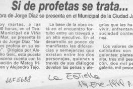 Si de profetas se trata --  [artículo].
