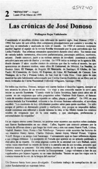 Las crónicas de José Donoso  [artículo] Wellington Rojas Valdebenito