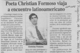 Poeta Christian Formoso viaja a encuentro latinoamericano