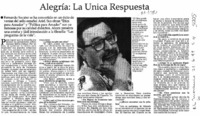 Alegría, la única respuesta  [artículo].