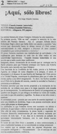 !Aquí, sólo libros!  [artículo] Jorge Abasolo Aravena.