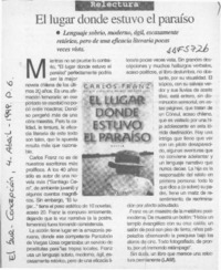 El lugar donde estuvo el paraíso  [artículo] LAM.