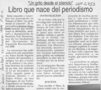 Libro que nace del periodismo  [artículo].