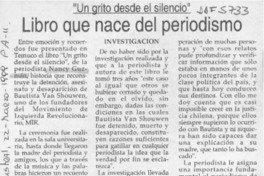 Libro que nace del periodismo  [artículo].