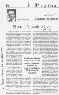 El poeta Alejandro Galaz  [artículo] Marino Muñoz Lagos.